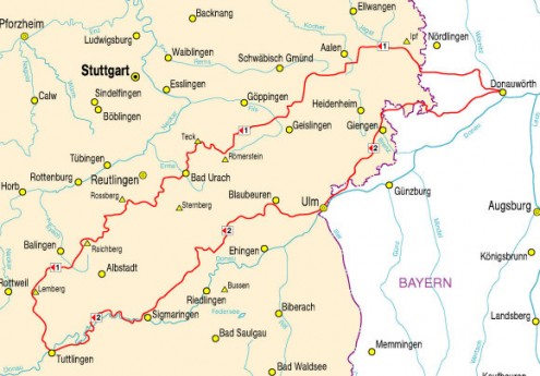Übersichtsskizze der beiden Albrandwege